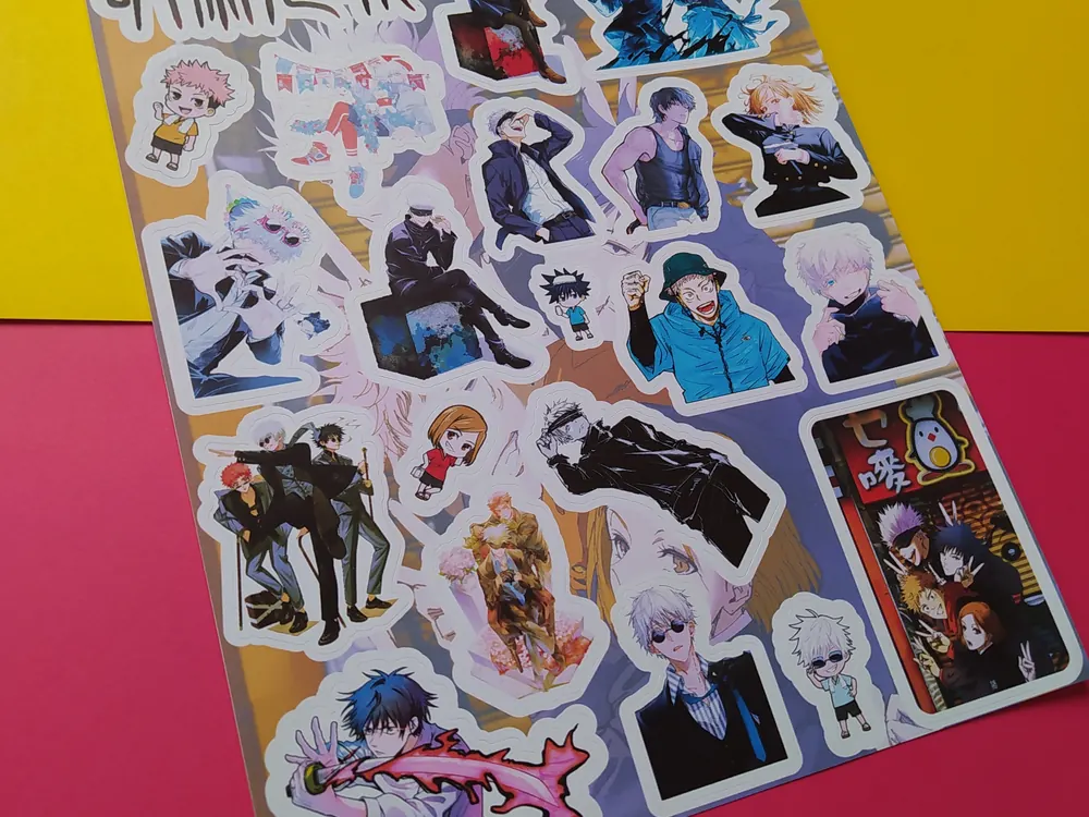 Plancha de stickers temáticos a color